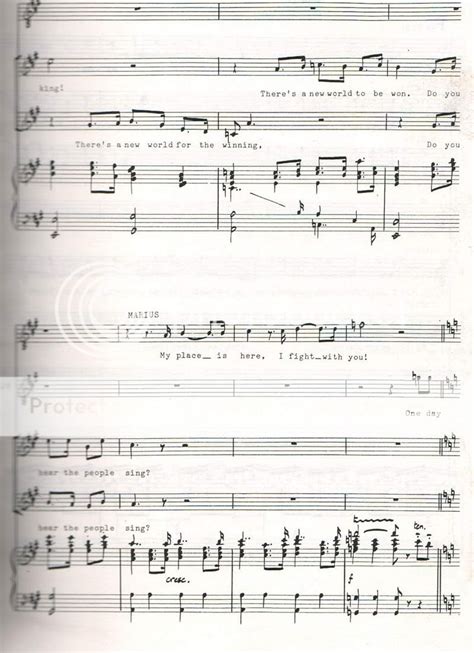 One Day More sheet music for the recording.