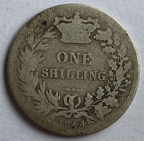 1844 Queen Victoria Silver One Shilling M J Hughes Coins