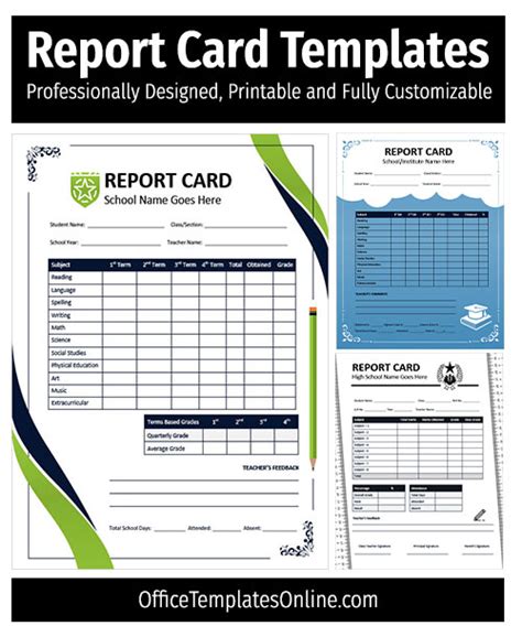 Free Report Card Templates Homeschool And School Ms Word