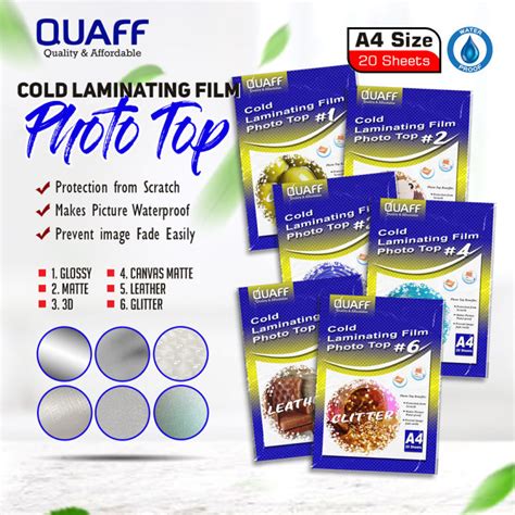 QUAFF Photo Top A4 Size 80micron 20 Sheets Lazada PH