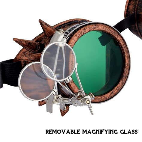 Futata Steampunk Goggle With Colored Lenses Ocular Loupe Welding