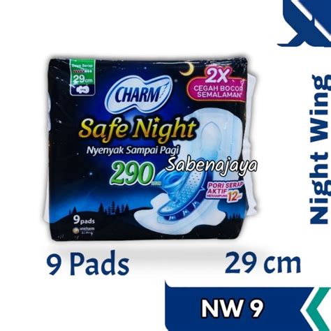 Jual Pembalut Charm Night Wing 29 Cmpembalut Wanita Malam Isi 9 Pads