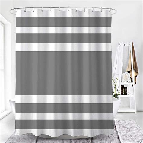 Weltrxe Shower Curtains Mould Proof Resistant 180 X 180 Cm Grey