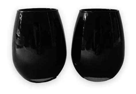 Set X Vaso Copon Vidrio Negro Sin Tallo Gourmet Ml