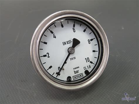 Wika Ss G Manometer Bar Hydraulik Uhr Cl Amikon Shop De