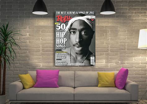 Tupac Shakur Rolling Stone Cover Art Canvas Prints Australia