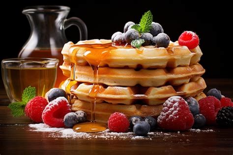 Premium AI Image | Frozen Breakfast Items Waffles and Pancakes