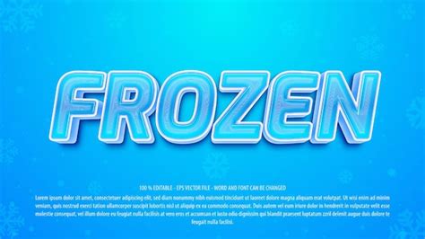 Efecto De Texto Editable De Invierno Congelado Vector Premium