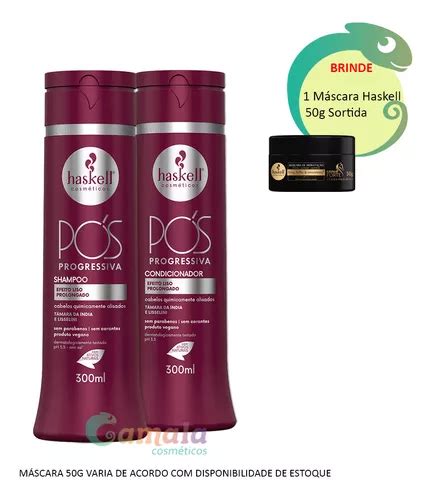 Kit Haskell Shampoo Condicionador 300ml Pós Progressiva