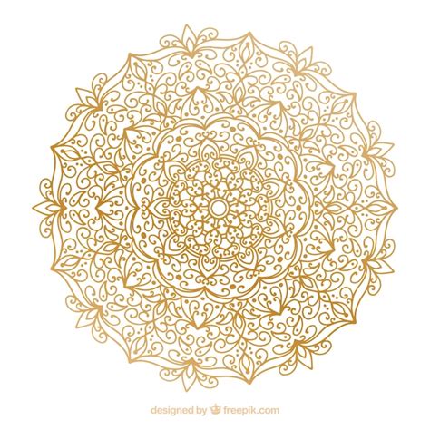 Mandala Elegante Con Estilo Dorado Vector Gratis