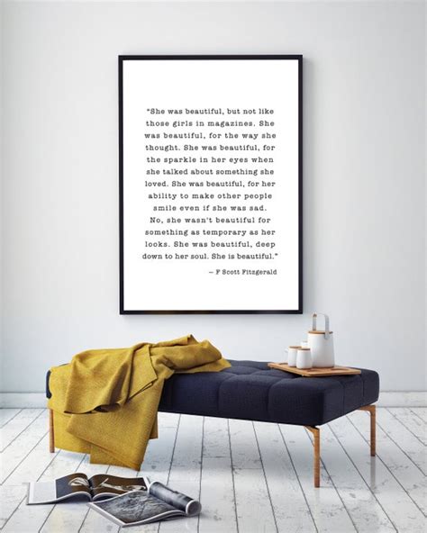 She Was Beautiful F Scott Fitzgerald Peom Quote Print Picture Etsy