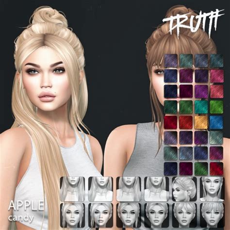 Second Life Marketplace Truth Apple Fitted Mesh Hair Candy