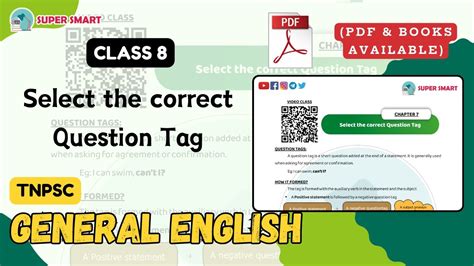 TNPSC General English Part A Class 8 Select The Correct Question