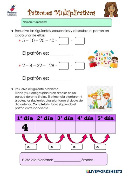 Patrones Multiplicativos Worksheet For 4° Primaria Live Worksheets