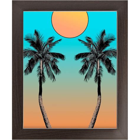 2 Palm Trees Framed Print Etsy Palm Trees Framed Prints Metal Hangers