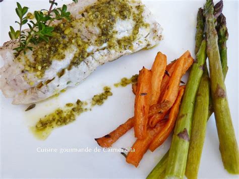 Dos de cabillaud au pesto ail des ours et ses légumes grillés de