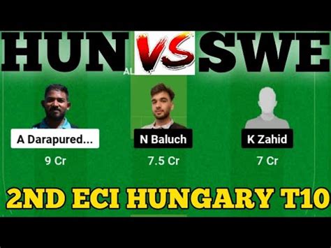 Hun Vs Swe Swe Vs Hun Prediction Hun Vs Swe Nd Eci Hungary T