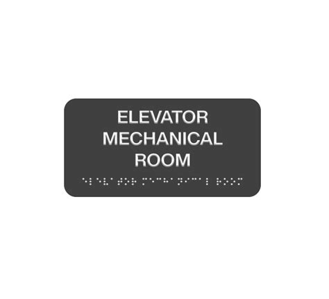 Buy Elevator Mechanical Room Braille Sign & Get 20% Off | Best of Signs