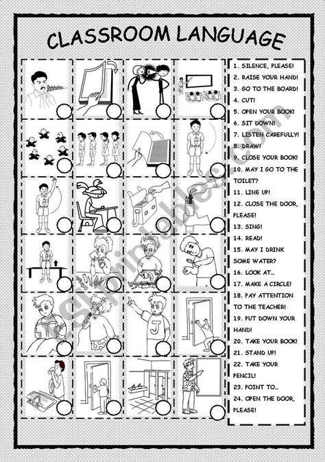 Classroom Language Esl Worksheet By Elinescheffer