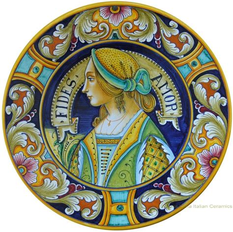 Italian Hand Painted Ceramic Majolica Plate 30cm Ceramic Painting