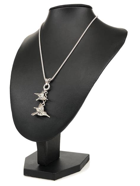 Lot NEW Sterling Silver Hummingbird Pendant Necklace