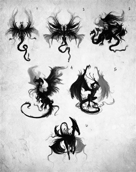 Dragon Silhouette Sketches by giselleukardi on DeviantArt