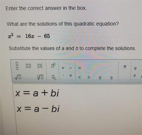 Free Enter The Correct Answer In The Box What Are The Solutions Of