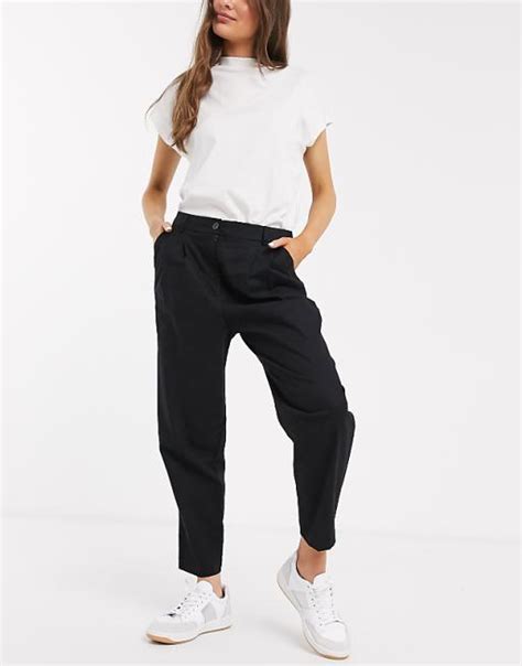 Asos Design Dad Hose Aus Leinen Asos