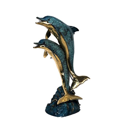 Bronze Boy riding Dolphin on Wave Fountain Sculpture - Metropolitan ...