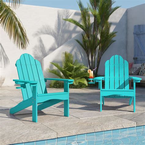 Lue Bona Poly Lumber Adirondack Chair Set Of 2 Aruba Blue