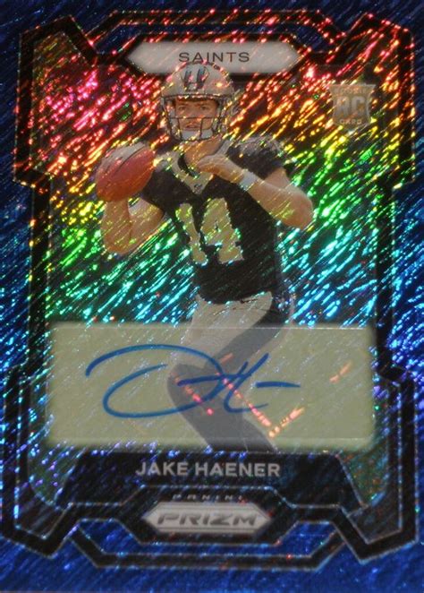 Jake Haener 2023 Prizm Rookie Autographs Blue Shimmer 374 Price