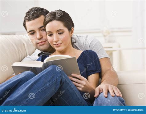 Cozy Couple Reading Book Royalty Free Stock Images Image 9913199