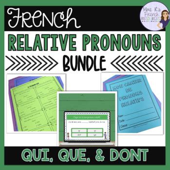 French Relative Pronouns Qui Que Dont Pronoms Relatifs Tpt Hot