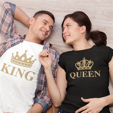 King Queen Shirts, Matching T-shirts for Couples, Valentine's Day Cozy ...