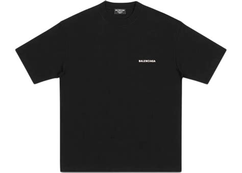 Balenciaga Logo Medium Fit T Shirt Black Mens Us