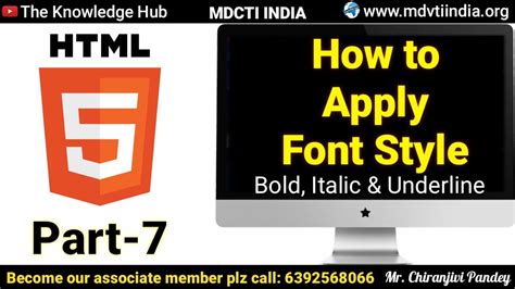 Font Style Bold Italic Underline Html Css Part Youtube