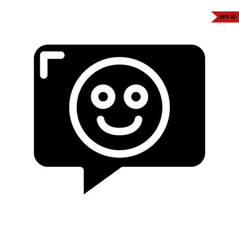 Emoticon Smile In Speech Bubble Glyph Icon 21407452 Vector Art At Vecteezy