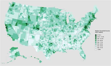 United States Median Household Income By County 2021 Rmapporn