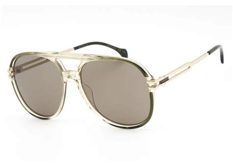 Gucci Oversized Aviator Sunglasses Green Gold Gg1104s 003 61 In Acetate Us