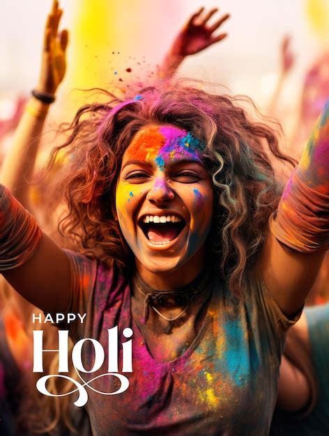 Premium Psd Happy Holi Festival Poster Template With Holi Background