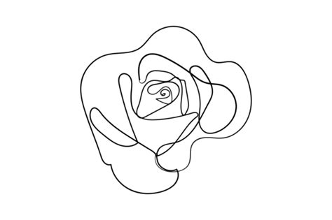 Flower One Line Drawing Minimalism Art Graphic By Splash Art