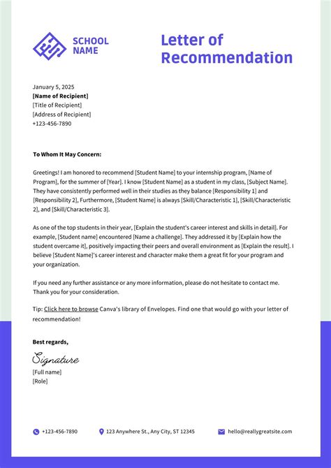 Page 3 Free Printable Letter Of Recommendation Templates Canva