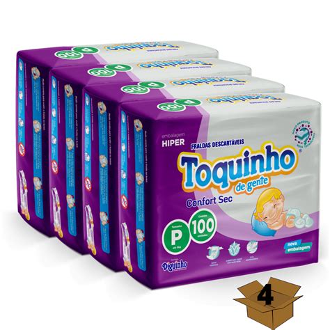 Kit 4 Pacotes Toquinho Confort Escolha O Tamanho Desejado ABC Fraldas