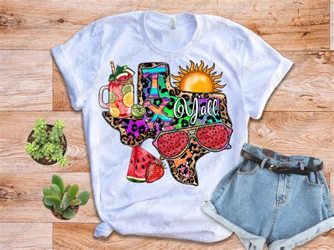 Summer Texas Y'all Png Texas Map Png Texas Png Texas - Etsy