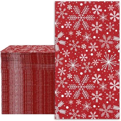 Amazon Anydesign Christmas Guest Napkins Ply Snowflake Red