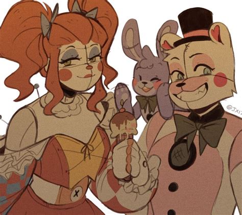 Two Cartoon Characters Dressed Up As Cats And Rabbits