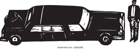 Black White Vector Illustration Limo Stock Vector (Royalty Free ...