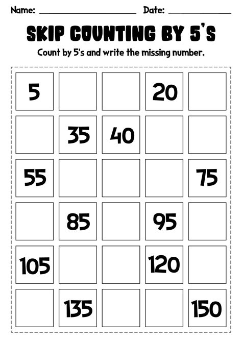 12 Worksheets Counting By 5s Printable