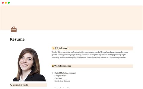 Simple Resume Template Notion Marketplace