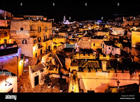 Italy Basilicata Matera view on Sasso Barisano Stock Photo - Alamy